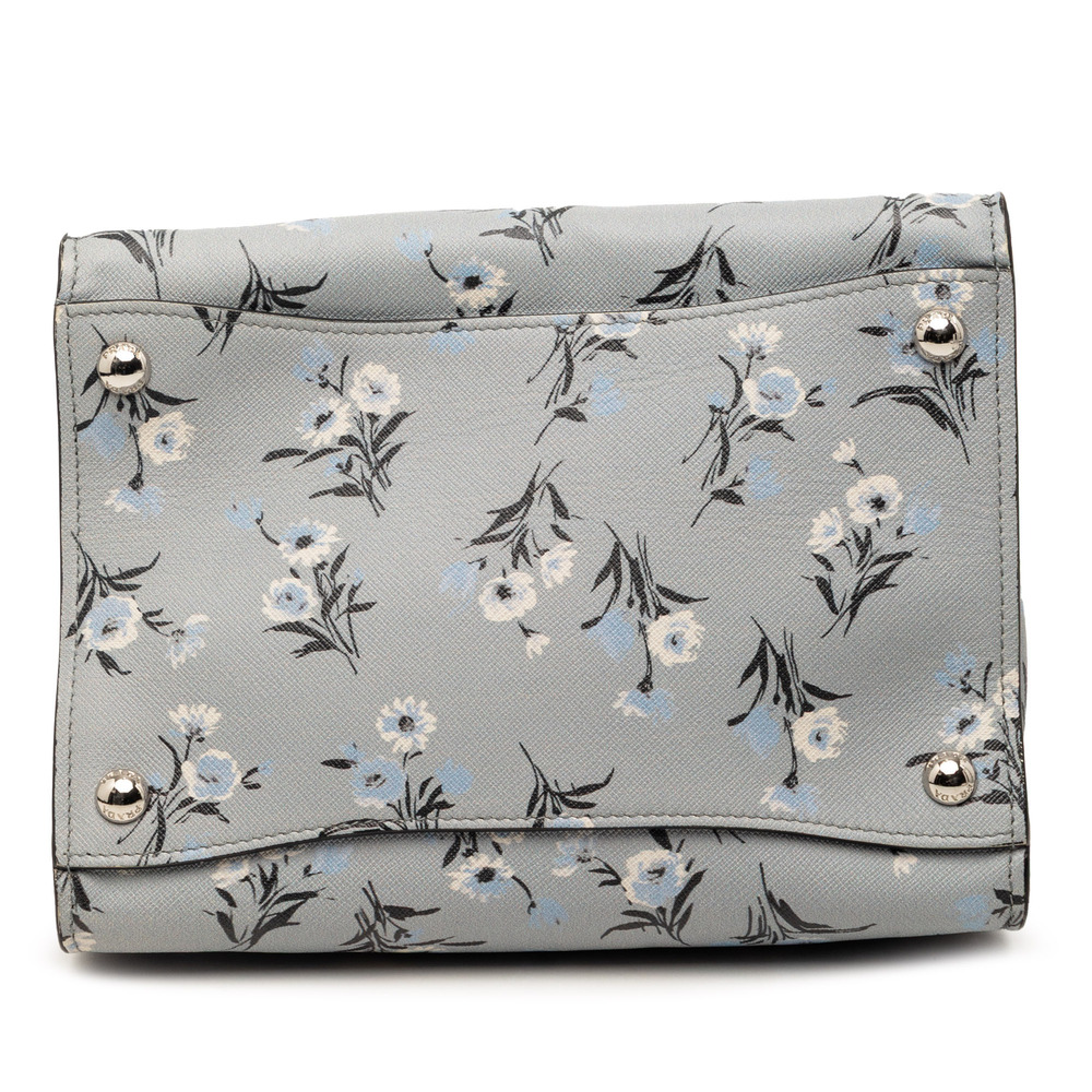 Pre-Loved Prada Saffiano Floral Print Twin Pocket Satchel - Picture 3 of 7